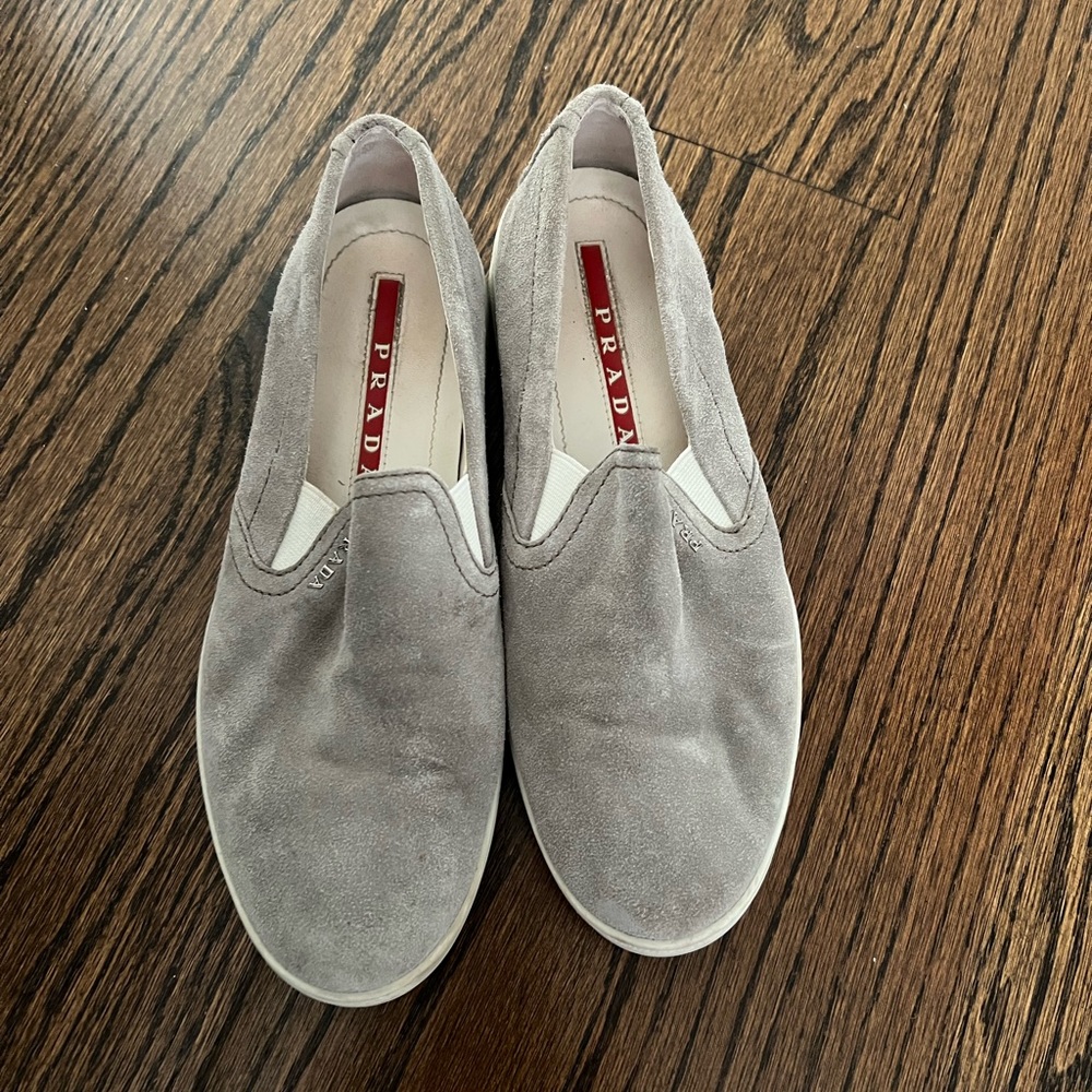 Women’s Prada Sport slip on suede sneaker